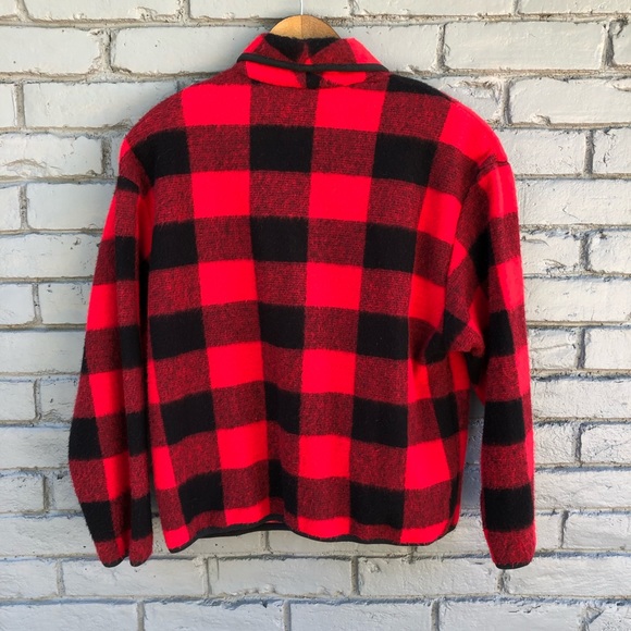 DWSF Red/Black Buffalo Plaid Button Sweater S - Picture 4 of 5